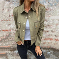 Faux Suede Utility Jacket with Button-Down Detail – Sophia
