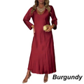Sophisticated Deep V-Neck Maxi Dress with Flowy Silhouette – Sophia
