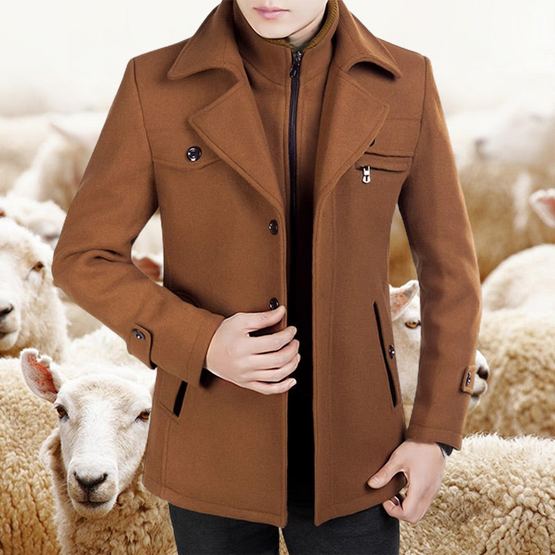 Classic Tweed Wool Coat for Winter Business Elegance – James