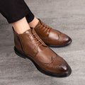 Men's Wingtip Brogue Leather Boots for a Classy Look – Ethan