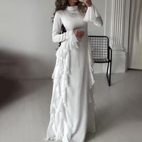 Satin Glossy Evening Gown with a High Waist Fit – Isabella