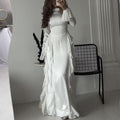 Satin Glossy Evening Gown with a High Waist Fit – Isabella