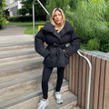 Quilted Lace-Up Winter Jacket, Elegant & Cold-Resistant – Sophia