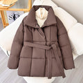 Quilted Lace-Up Winter Jacket, Elegant & Cold-Resistant – Sophia