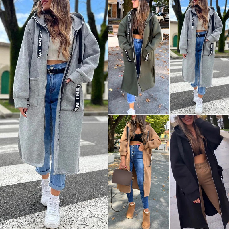 Women's Oversized Hooded Sweatshirt with Convenient Pockets - Emily
