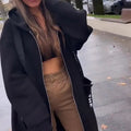 Women's Oversized Hooded Sweatshirt with Convenient Pockets - Emily