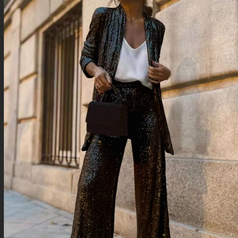 Glamorous Sequin Pants Set, Elegant & Eye-Catching – Emily