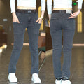 Casual Rugged Gray Denim Jeans with Utility Pockets for Men - Jacob