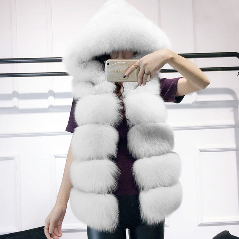 Faux Fur Hooded Vest, Ultra-Warm & Fashion-Forward – Emily