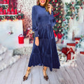 Graceful Long-Sleeve Dress with Ruffle Hem for Women – Clara