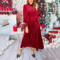 Graceful Long-Sleeve Dress with Ruffle Hem for Women – Clara