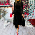 Graceful Long-Sleeve Dress with Ruffle Hem for Women – Clara