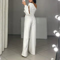 Glam One-Shoulder Sparkly Jumpsuit for Special Occasions – Sophia