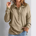 Relaxed V-Neck Button Shirt for Casual Women’s Wear – Olivia