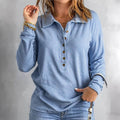 Relaxed V-Neck Button Shirt for Casual Women’s Wear – Olivia