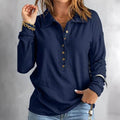 Relaxed V-Neck Button Shirt for Casual Women’s Wear – Olivia