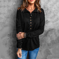 Relaxed V-Neck Button Shirt for Casual Women’s Wear – Olivia