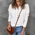 Relaxed V-Neck Button Shirt for Casual Women’s Wear – Olivia