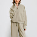 Casual Zip-Up Pullover with Matching Lounge Pants – Olivia