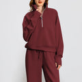 Casual Zip-Up Pullover with Matching Lounge Pants – Olivia