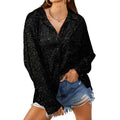 Women's Sparkly Button-Up Shirt with Sequin Detailing - Emma