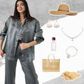 Elegant Wide-Leg Pants & Drapey Top Set, Polished Look – Olivia