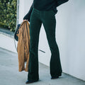 Retro-Inspired High-Waisted Corduroy Flared Pants – Sophia