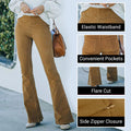 Retro-Inspired High-Waisted Corduroy Flared Pants – Sophia