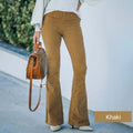 Retro-Inspired High-Waisted Corduroy Flared Pants – Sophia