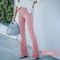 Retro-Inspired High-Waisted Corduroy Flared Pants – Sophia