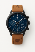 Ocean Blue Dial Chronograph Watch with Sleek Detailing – Mark