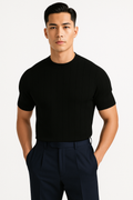 Striped Slim-Fit Dress T-Shirt for Men – Contemporary Style by Daniel