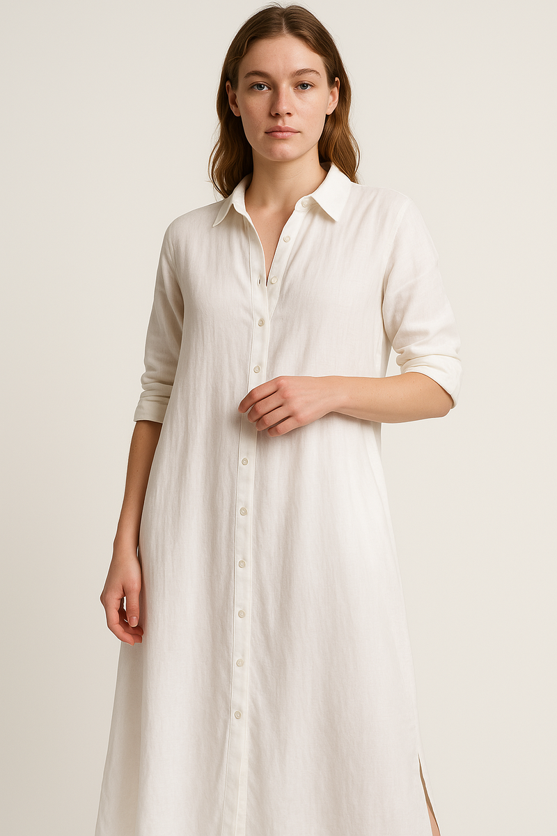 Effortless Linen Collared Shirt for Warm Weather Styling – Emma