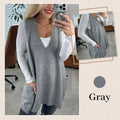 Versatile V-Neck Sweater Vest with Functional Pockets for Women - Ella