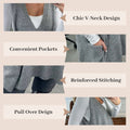 Versatile V-Neck Sweater Vest with Functional Pockets for Women - Ella