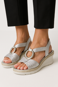 Comfortable Open-Toe Wedge Sandals with Secure Elastic Strap – Emily