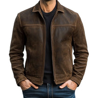 Sleek Leather Jacket with Modern Zipper Design for Men – Christian