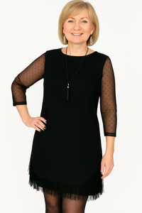 Glamorous Lace Mini Dress with Sparkling Sequin Hem – Emily