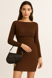 Elegant Knit Sweater Dress Ensemble for Women – Emma