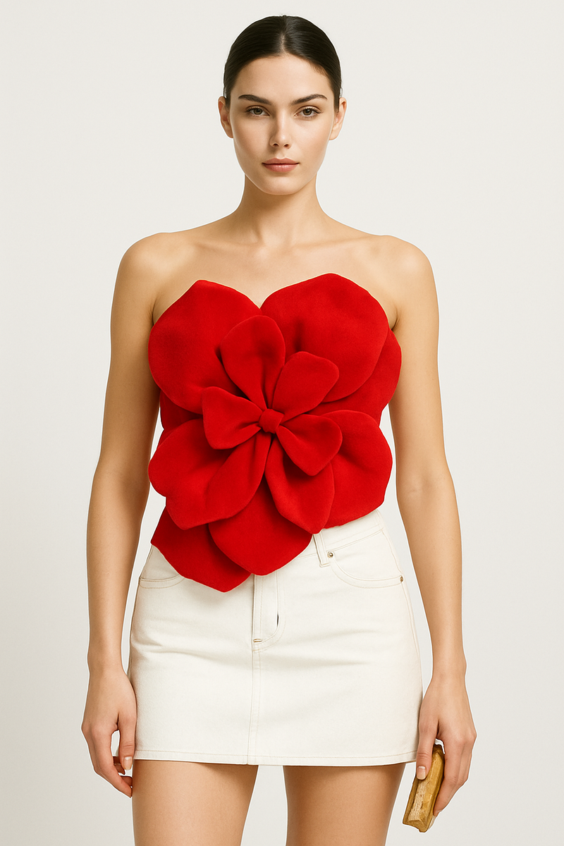 Flirty Off-Shoulder Floral Blouse with Romantic Design – Isabella