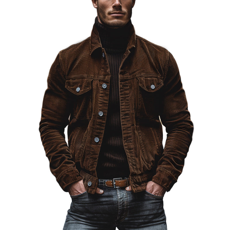 Classic Corduroy Work Jacket with Multi-Pocket Features – Kent