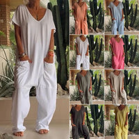 Casual-Chic Solid Color Jumpsuit with Relaxed Fit – Olivia