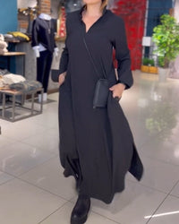 Sophisticated Long Winter Dress – Warm & Elegant Statement – Isabella