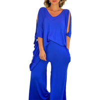 Relaxed Casual Loose Top with Wide-Leg Pants Outfit – Emma