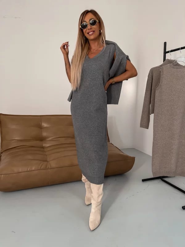 Winter-Ready Knit Dress and Sweater Set – Sophia