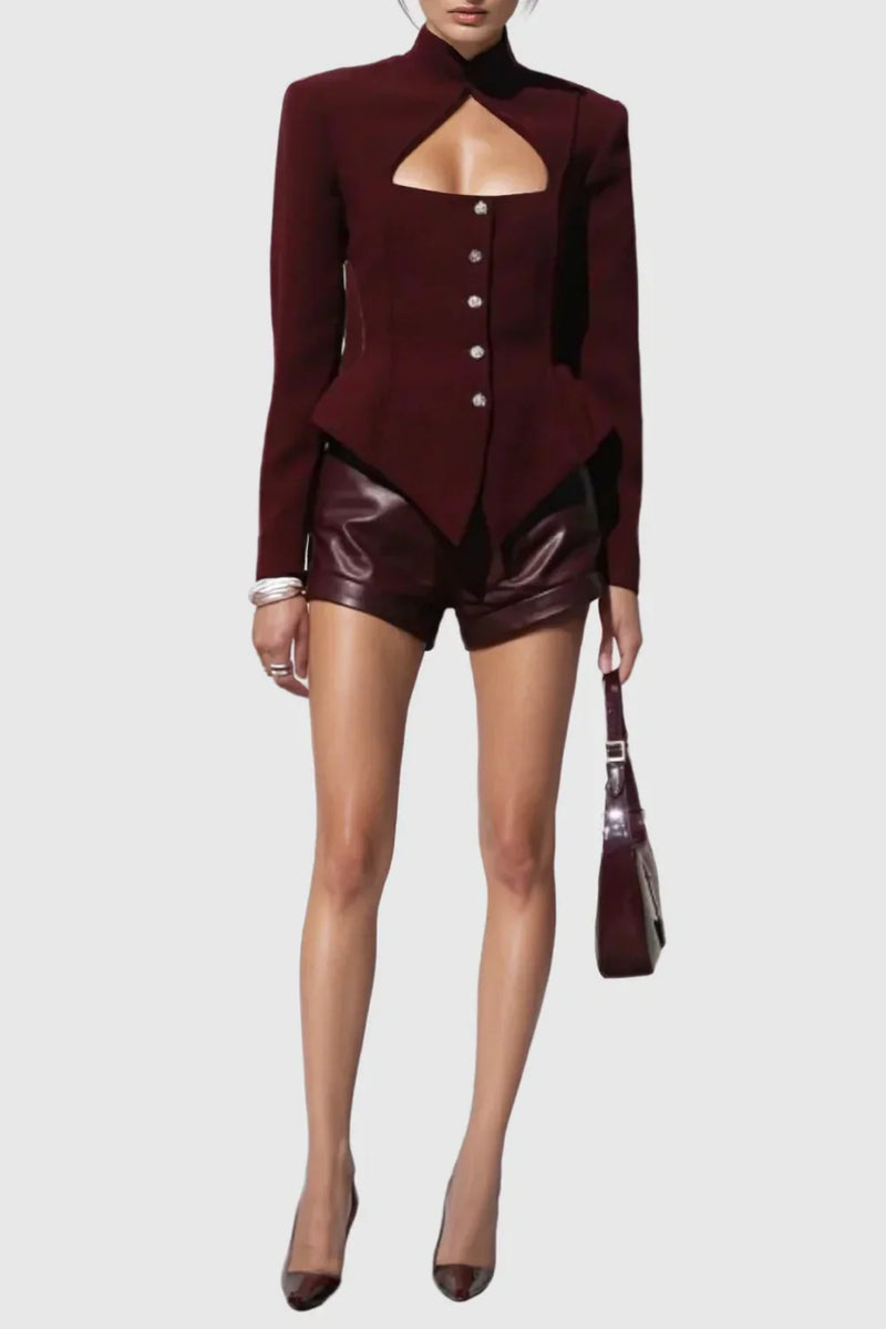 Women's Trendy Cutout Button-Up Blazer – Aymee