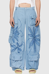 Non-Stretch Floral Cargo Pants for Unique Style – Olivia