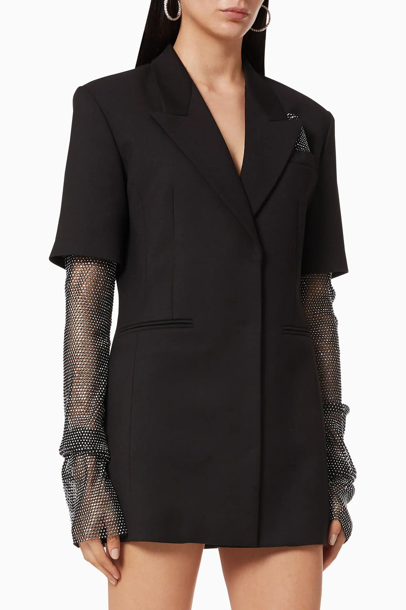 Sparkling Blazer Jacket with Sleek Non-Stretch Design – Olivia