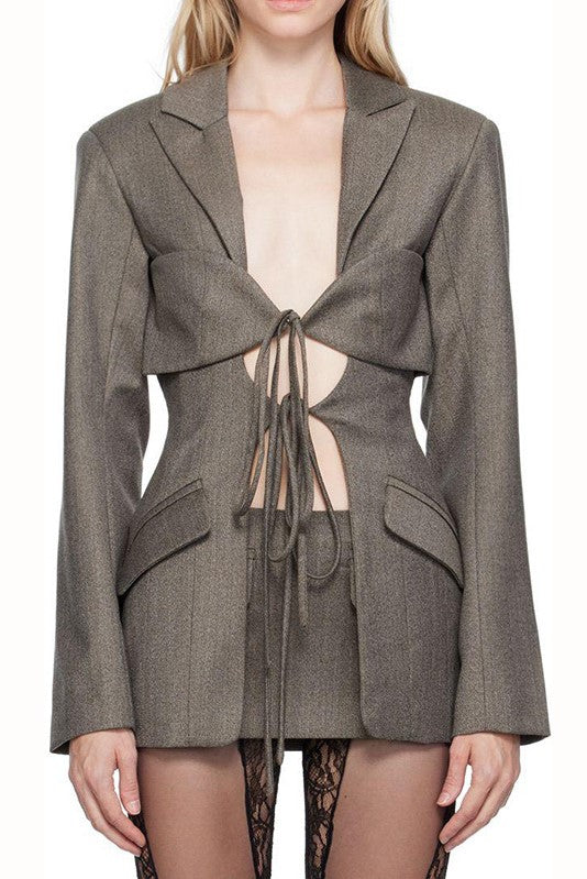 Fashionable Women’s Blazer with Statement Cutout Design – Isabella