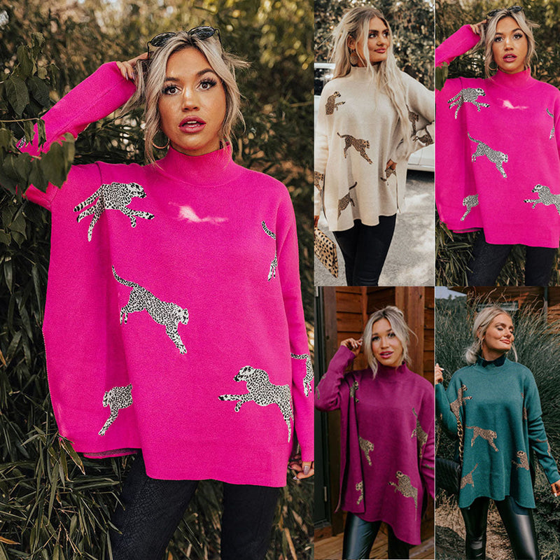 Women's Animal Print Long-Sleeve Casual Top – Sophia
